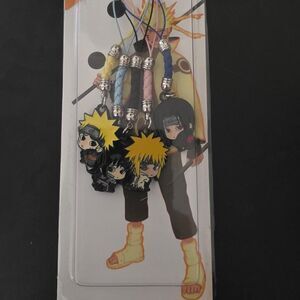 Naruto bag/phone strap keychain metal charm set